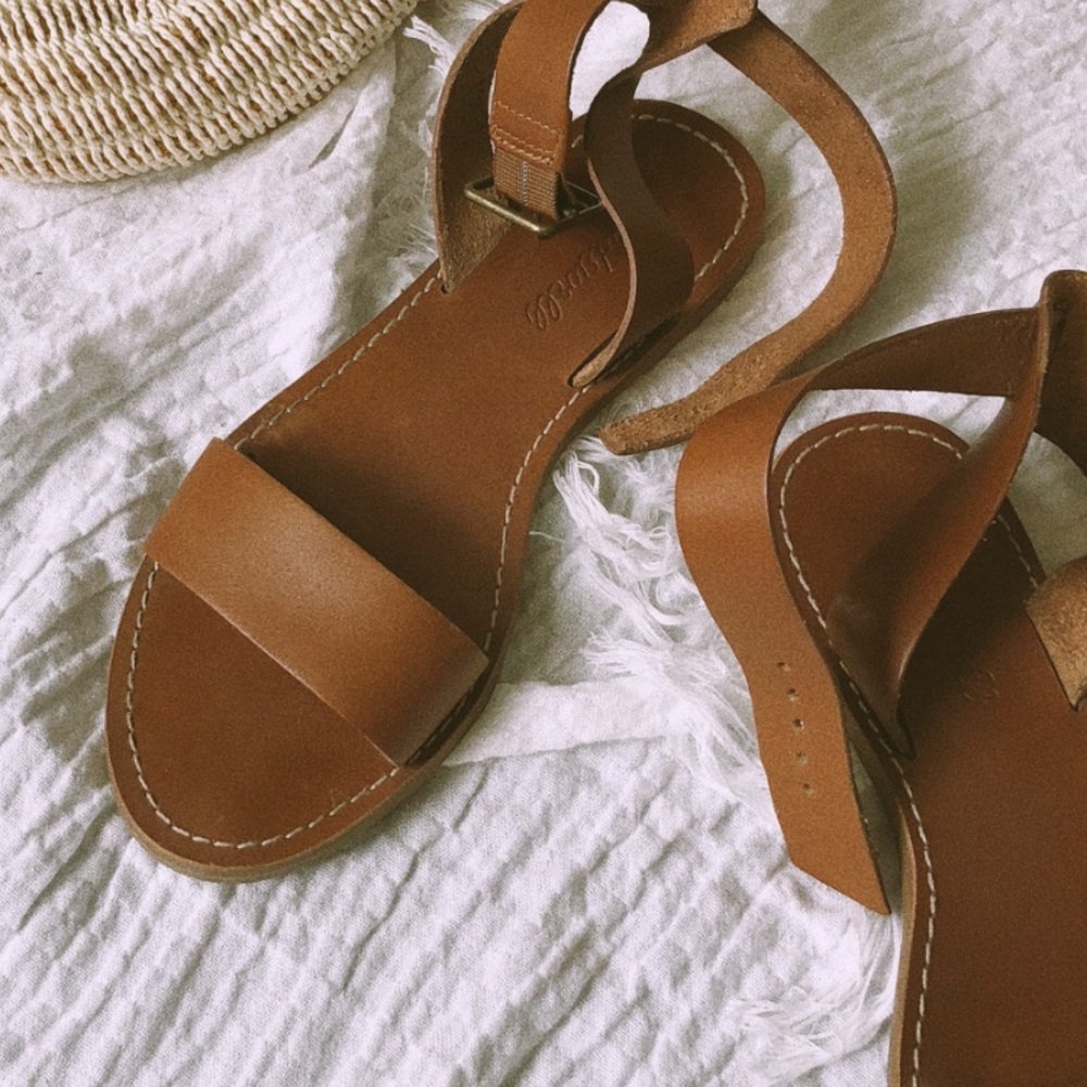 Madewell leather ankle strap sandals 7.5